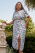 Francine Toile Sky Bloom Midi Dress Curve